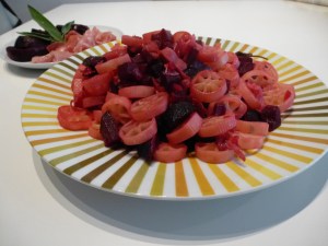 Pasta con prosciutto crudo e bababietole