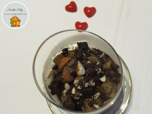Mousse al cioccolato con pere spadellate