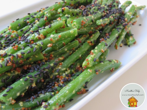 Fagiolini con senape e sesamo croccante