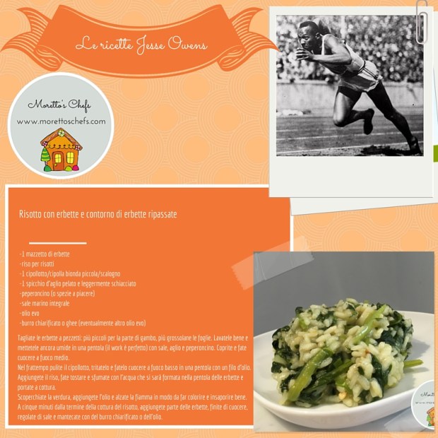 Risotto con erbette e contorno di erbette ripassate