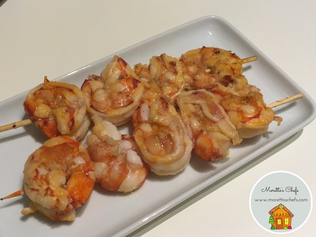 Spiedini di gamberi