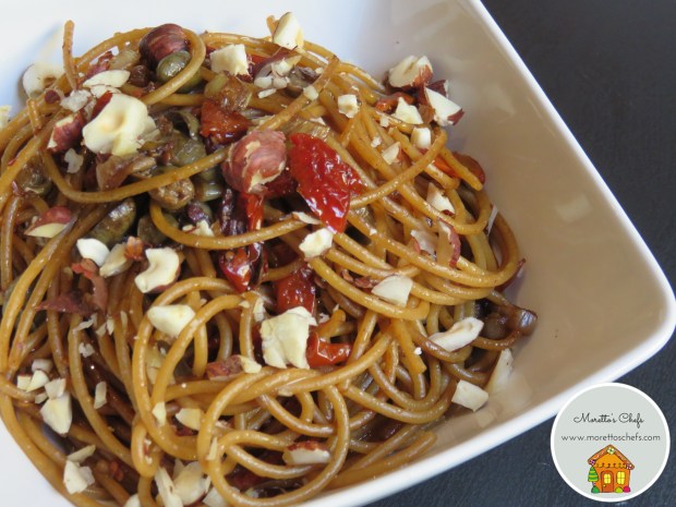 Spaghetti con salsa al caffè espresso, capperi e pomodorini - ricetta per Il Circolo del Cibo Altromercato