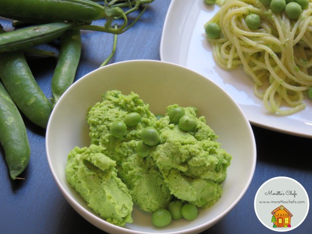 Pesto di piselli freschi e mandorle - ricetta per Wannabemum