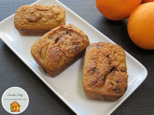 Mini plumcake all'arancia e cioccolato